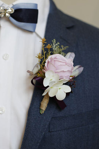 Yellow Prom Wrist Corsage and Men‘s Boutonniere For Wedding