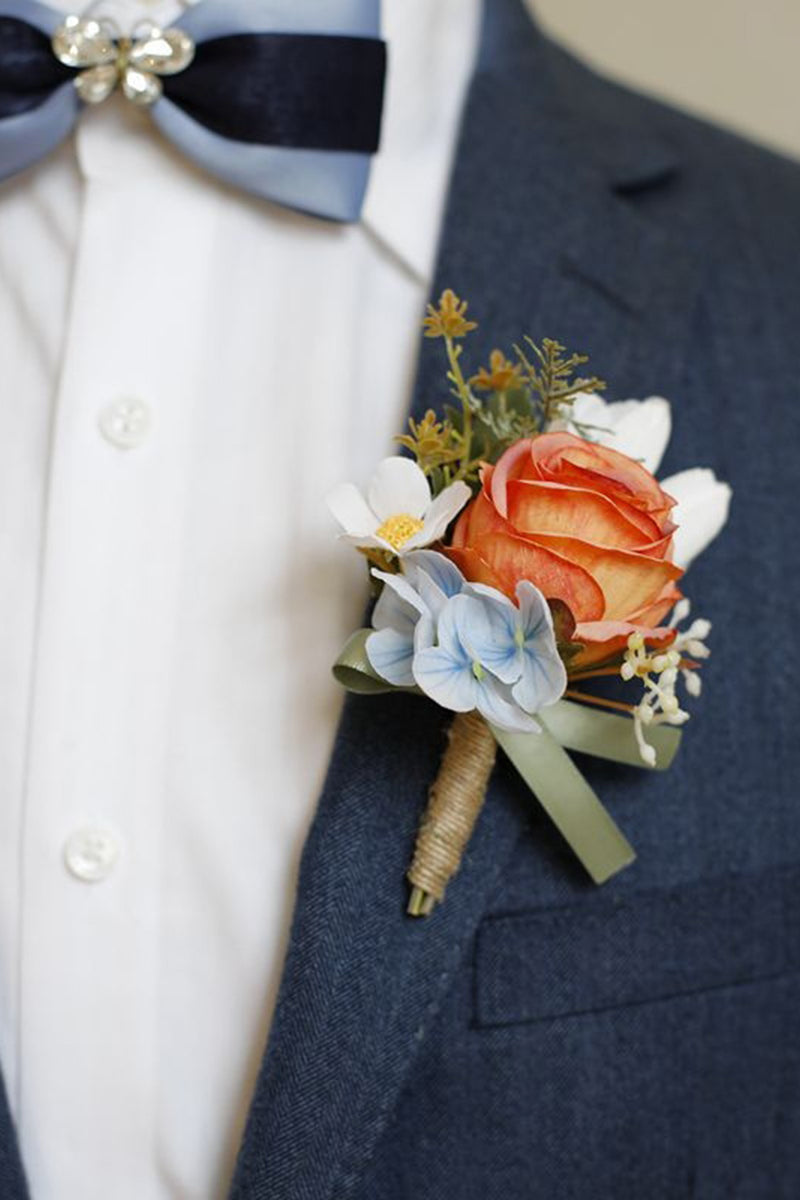 Load image into Gallery viewer, Red Prom Wrist Corsage and Men‘s Boutonniere For Wedding