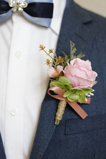 Yellow Prom Wrist Corsage and Men‘s Boutonniere For Wedding