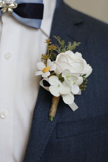 Yellow Prom Wrist Corsage and Men‘s Boutonniere For Wedding