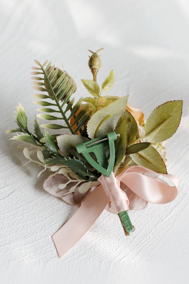 Load image into Gallery viewer, Elegant Blush Prom Wrist Corsage and Men‘s Boutonniere For Wedding Party