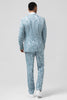 Load image into Gallery viewer, Light Blue Notched Lapel 2 Piece Jacquard Prom Suits