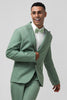 Load image into Gallery viewer, Grey Green Peak Lapel Single Breasted 2 Piece Prom Suits