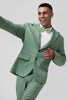 Load image into Gallery viewer, Grey Green Peak Lapel Single Breasted 2 Piece Prom Suits