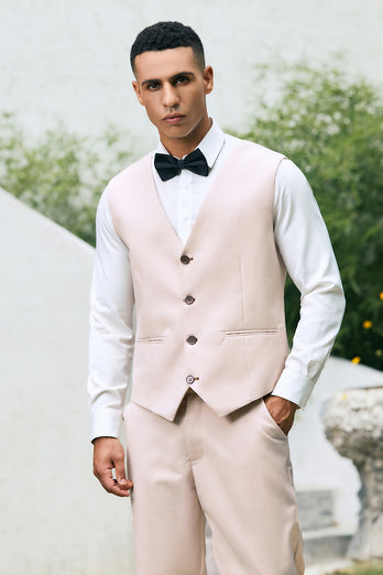 Ivory Peak Lapel One Button 3 Piece Prom Suits