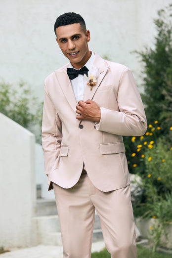 Ivory Peak Lapel One Button 3 Piece Prom Suits