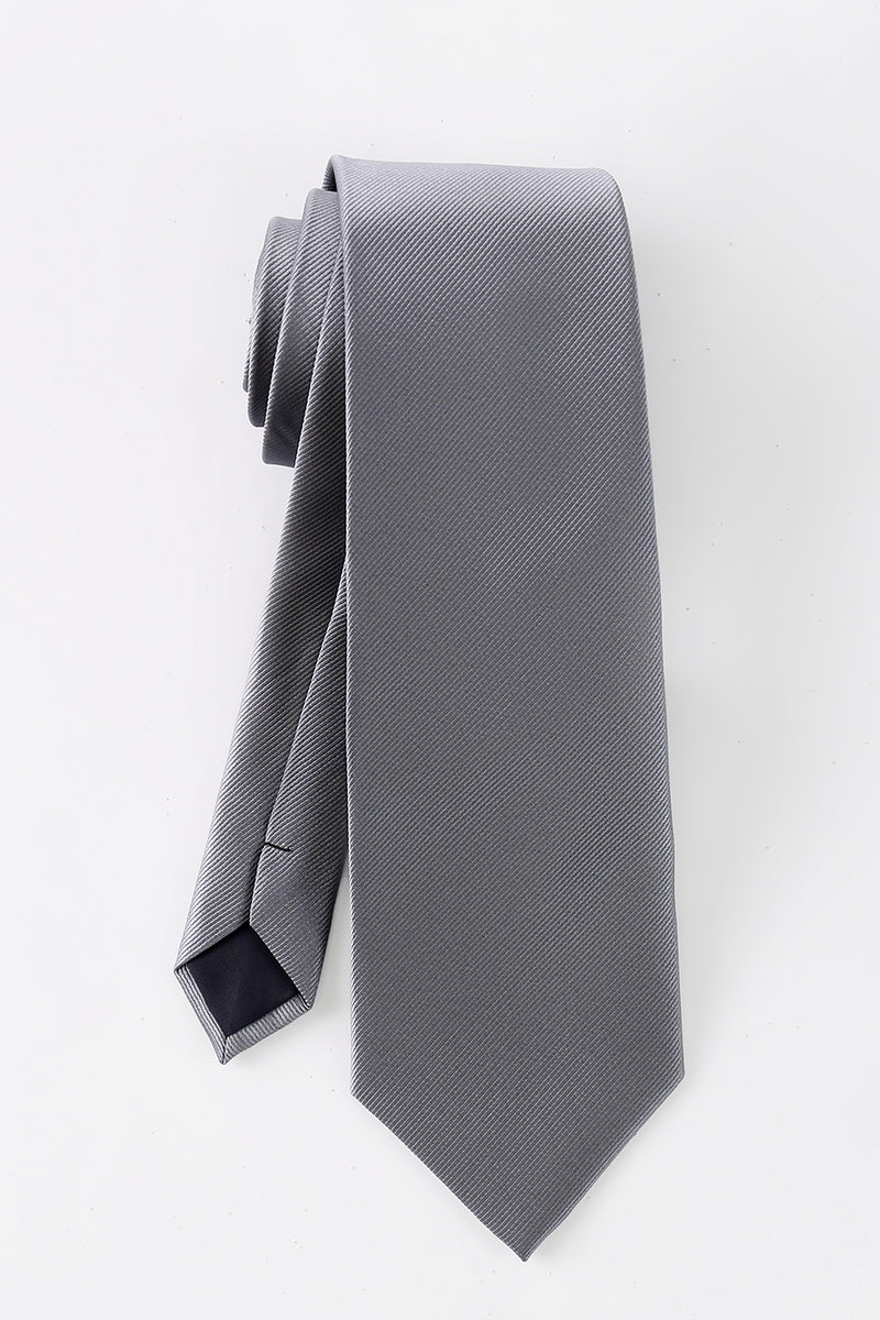 Load image into Gallery viewer, Grey Solid Satin Prom Tie