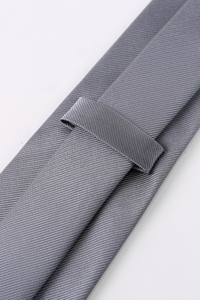 Load image into Gallery viewer, Grey Solid Satin Prom Tie