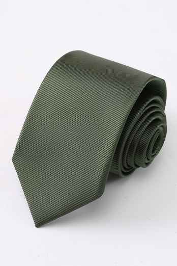 Dark Green Men's 3-Piece Accessory Set (Tie, Pocket Square, Pin)