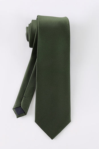 Dark Green Men's 3-Piece Accessory Set (Tie, Pocket Square, Pin)