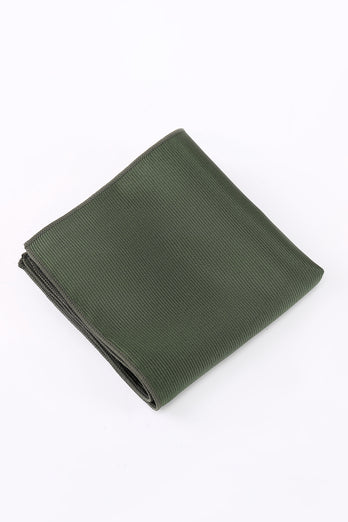 Dark Green Men's 3-Piece Accessory Set (Tie, Pocket Square, Pin)