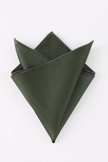 Dark Green Men's 3-Piece Accessory Set (Tie, Pocket Square, Pin)