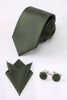 Load image into Gallery viewer, Dark Green Men&#39;s 3-Piece Accessory Set (Tie, Pocket Square, Pin)