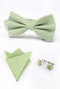 Load image into Gallery viewer, Light Green Men&#39;s 3-Piece Accessory Set (Bow Tie, Pocket Square, Pin)