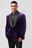 Load image into Gallery viewer, Dark Purple Shawl Lapel One Button Prom Blazer