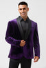 Load image into Gallery viewer, Dark Purple Shawl Lapel One Button Prom Blazer