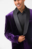 Load image into Gallery viewer, Dark Purple Shawl Lapel One Button Prom Blazer