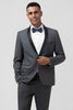 Load image into Gallery viewer, Shawl Lapel Grey One Button 2 Piece Prom Suits