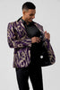 Load image into Gallery viewer, Purple Peak Lapel Jacquard Single Breasted Prom Blazer