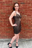 Load image into Gallery viewer, Sparkly Black Spaghetti Straps Short Homecoming Dress with Beading