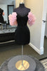 Load image into Gallery viewer, Black Sweetheart Tight Corset Homecoming Dress with Sleeves Ruffles