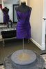 Load image into Gallery viewer, Spaghetti Straps Dark Purple Tight Corset Short Homecoming Dress