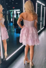 Load image into Gallery viewer, A-Line Pink Off The Shoulder Tight Corset Short Homecoming Dress