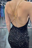 Load image into Gallery viewer, Sparkly Black Spaghetti Straps Short Homecoming Dress with Sequins