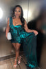 Load image into Gallery viewer, Emerald Green One Shoulder Tight Homecoming Dress with Draped Sash