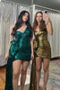 Load image into Gallery viewer, Emerald Green One Shoulder Tight Homecoming Dress with Draped Sash