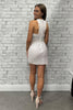 Load image into Gallery viewer, Sparkly White Tight Short Sequined Homecoming Dress with Keyhole