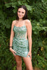 Load image into Gallery viewer, Spaghetti Straps Light Green Corset Short Homecoming Dress with Sequins