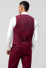 Load image into Gallery viewer, Burgundy Peak Lapel One Button Jacquard 3 Piece Prom Suits