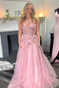 Load image into Gallery viewer, Pink One Shoulder A-Line Corset Long Prom Dress with Sequins