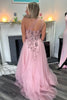 Load image into Gallery viewer, Pink One Shoulder A-Line Corset Long Prom Dress with Sequins