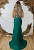 Load image into Gallery viewer, Sparkly Green Spaghetti Straps Mermaid Long Prom Dress with Slit