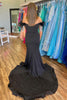 Load image into Gallery viewer, Sparkly Black Beaded Long Prom Dress with Feathers and Fringes