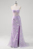 Load image into Gallery viewer, Glitter Light Purple Corset Prom Dress with Beading