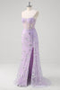 Load image into Gallery viewer, Glitter Light Purple Corset Prom Dress with Beading