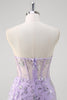 Load image into Gallery viewer, Glitter Light Purple Corset Prom Dress with Beading