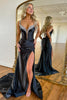 Load image into Gallery viewer, Sparkly Fuchsia Mermaid Spaghetti Straps Prom Dress with Slit