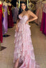 Load image into Gallery viewer, Sparkly Blush Strapless A-Line Sequined Long Prom Dress with Slit