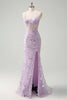 Load image into Gallery viewer, Sparkly Lilac Corset Beaded Prom Dress with Slit