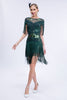 Load image into Gallery viewer, Round Neck Grey Sequined Short 1920s Flapper Dress with Fringes