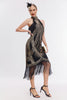 Load image into Gallery viewer, Champagne Neck Collar Fringe Halter 1920s Dress with Sequins