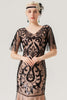 Load image into Gallery viewer, Sparkly Black Pink Long V-Neck Tulle Long 1920s Dress