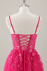 Load image into Gallery viewer, Fuchsia Spaghetti Straps A-Line Tulle Long Prom Dress with Slit