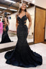 Load image into Gallery viewer, Royal Blue Spaghetti Straps Sparkly Mermaid Long Prom Dress