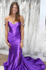 Load image into Gallery viewer, Silver Mermaid Off the Shoulder Corset Long Prom Dress with Slit