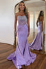 Load image into Gallery viewer, Sparkly Purple Strapless Mermaid Corset Long Prom Dress